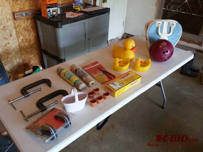(2) C Clamps, New Earmuffs, Bowling Ball