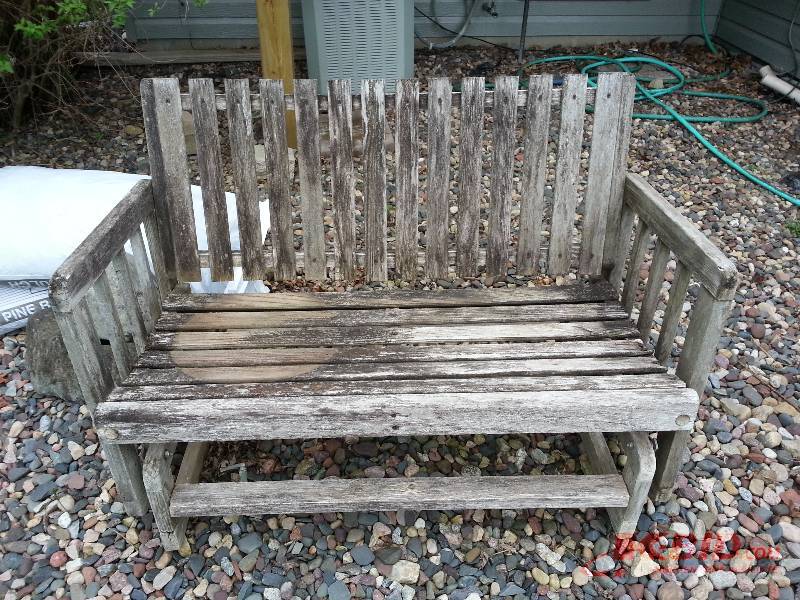 Weathered Wood Loveseat Glider