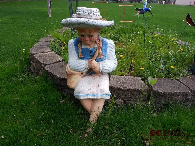 Vintage Shabby Chic Girl Garden Statue