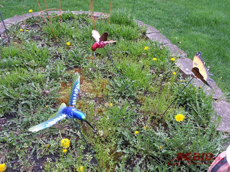 Lot of (3) Fancy Garden Stakes
