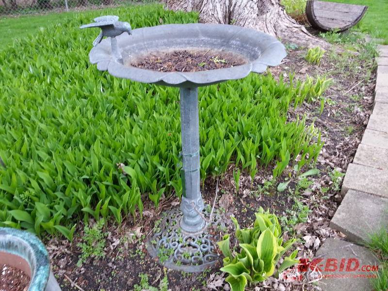 Amazing Ornate Metal Birdbath