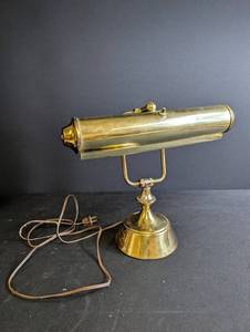 Vintage Brass Banker Style Desk Lamp
