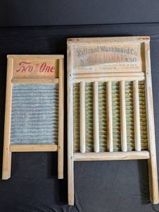Vintage Washboard Lot of 2 National Washboard Co. & Two in One Jr.