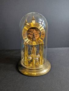 Elgin Glass Dome Skeleton Clock Made in Germany