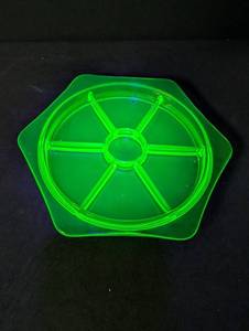 Uranium Green Divided Glass Serving Tray