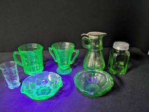 Uranium Glass Assortment (Lot of 7)