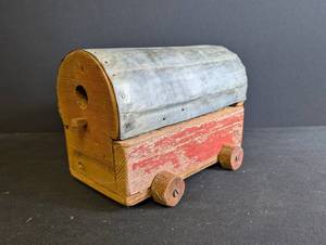 Wooden Toy Covered Wagon Birdhouse