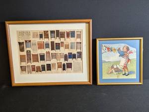 Vintage Jessie Willcox Smith Framed Print & Scrub a Dub Dub Print