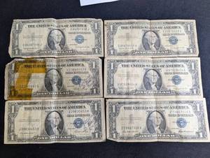 Vintage U.S. Silver Certificates (Lot of 6)