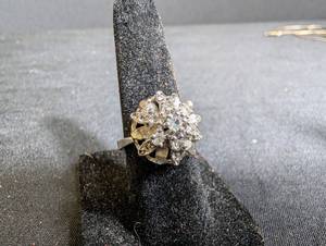 Sterling Silver Floral Cluster Ring