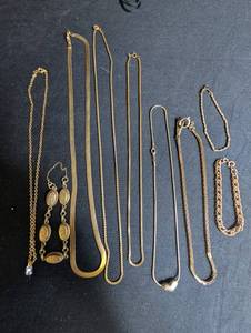 Gold Filled & Gold Tone Necklace Bracelet Estate Mixed Lot