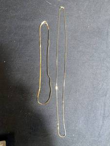 14K Gold Chain Necklace Pair (Lot of 2)