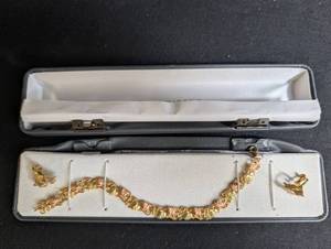 Black Hills Gold 10K Bracelet & Earrings Set in Case
