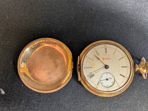Antique Dueber 14 Karat Gold Filled Pocket Watch