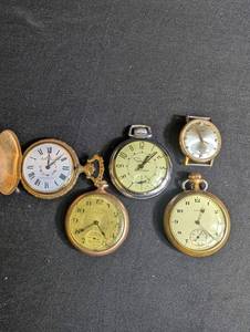Vintage Pocket Watch & Wristwatch Assortment (Lot of 5)