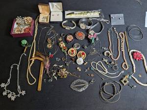 Vintage Estate Costume & Sterling Jewelry Mixed Lot