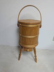 Vintage Ed Town Hand Crafted Wooden Bucket Stand
