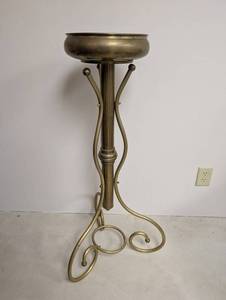 Vintage Brass Pedestal Plant Stand