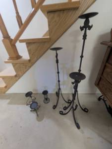 Cast Iron Decorative Metal Candle Holders (Lot of 5)