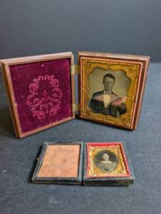 Antique Daguerreotype Photo Cases Set of 4