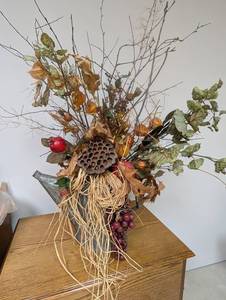 Decorative Dried Botanical Arrangement in Galvanized Pitcher