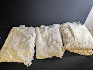 Crocheted Throw Blanket Set (Lot of 3)