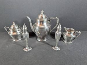 Vintage 1847 Rogers Bros Silverplate Tea Service & Shakers