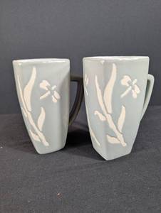Pier 1 Floral Mugs Set of 2