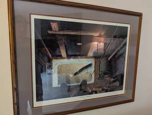 Les C. Kouba Darkhouse Spearing Signed & Numbered Print 8473000 Framed