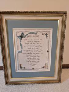 Family Buttons Framed Cross Stitch