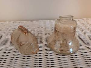 Liberty Bell Glass Bottle and Pig Figurine Mixed Lot