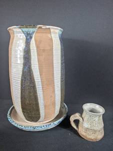 Vintage Studio Pottery Vase & Pitcher Set