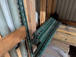 Green Steel Shelving Components Mixed Lot