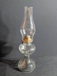Vintage Clear Glass Kerosene Oil Lamp