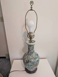 Decorative Porcelain Table Lamp Butterfly Floral Vase Base