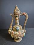 Ornate Ewer-Style Vessel With Cabochon Inlay