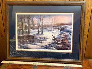 Terry Redlin Whistle Stop Signed Numbered Limited Edition Print 761960 Framed Canadian Geese Winter Scene