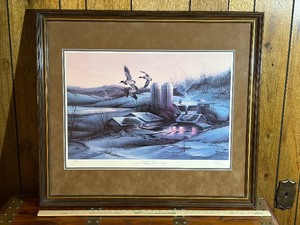 Terry Redlin Evening Company Signed & Numbered Limited Edition Print - Minnesota Ducks Unlimited 1985 Banquet Print of the Year - Framed