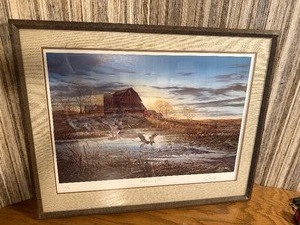 Terry Redlin Morning Chores Signed & Numbered Limited Edition Print - Framed