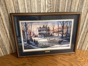 Terry Redlin Homeward Bound Signed Open Edition Framed Art Print - Christmas 1988