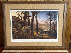 Terry Redlin Patiently Waiting Signed Open Edition Framed Art Print (1983)