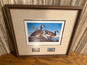 Terry Redlin Signed Limited Edition 57200 Conservation Print with 1981 MN Waterfowl Stamp & Medallion