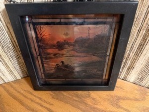 Terry Redlin Evening Serenade Framed Glass Sun Catcher  Hanging Art