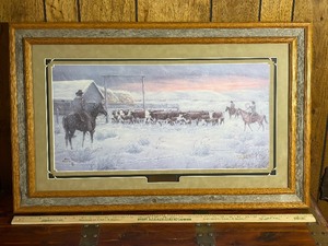 Oris Dahlen Signed Limited Ed. Western Print When You Dont Count On The Weather 220500 - Custom Barnwood Frame