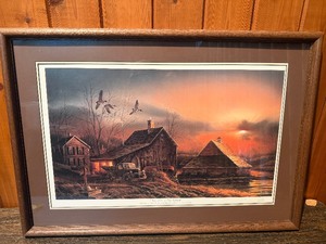 Terry Redlin Prepared For The Season Personally Signed Open Edition Framed Print