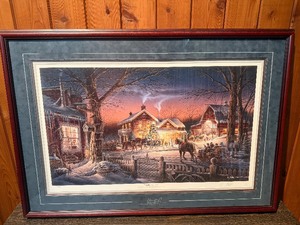 Terry Redlin Signed Limited Edition Print Trimming the Tree COA Framed 459919500