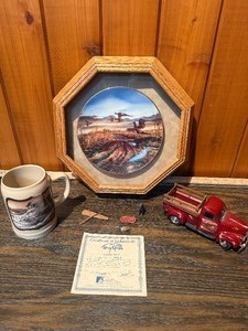 Terry Redlin Collector Lot  Country Road Plate w COA, Die-Cast Truck, Stein & Wildlife Accessories