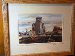 Vintage Art Print Lot of 3 - Calso Scenic Art Print, Signed Venice Gondola, Framed Lowry Sentinels Railroad Art