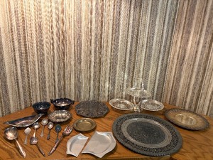 Vintage Statement Silverplate & Metalware Lot - 3-Tier Filigree Server, Intricate Charger Platter, Ornate Bowls, Serving Utensils & More