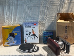 Vintage Health & Fitness Lot  Morfam Master Massager, Reebok StayBall, Freestyle Toning System, LifeSource Heart Rate Monitor & More